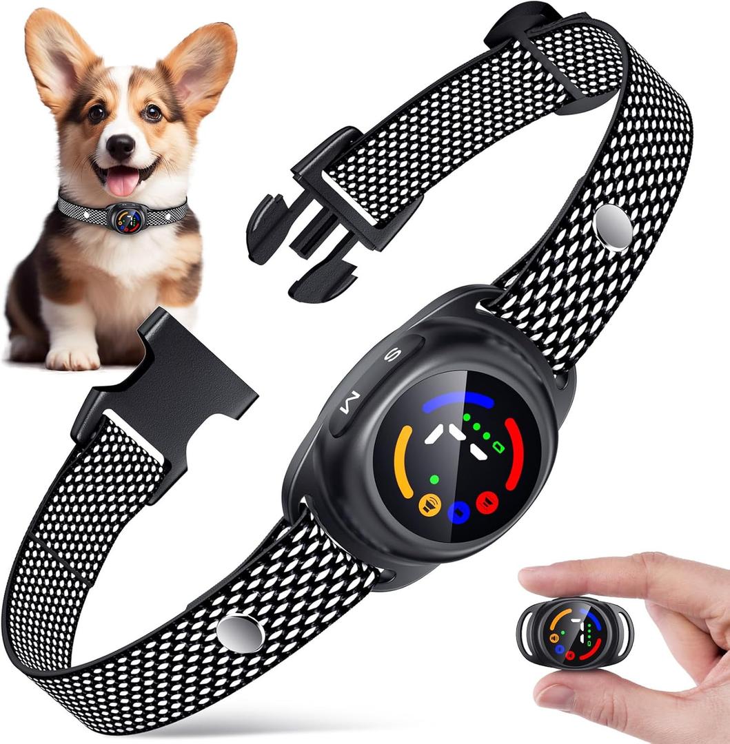 Bark Collar for Small Dogs 5-15lbs, Dog Bark Collar with Beep Vibration, IP67 Waterproof Rechargeable Barking Collar with 7 Adjustable Sensitivity (Black)