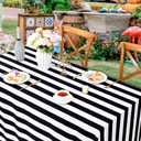 SoarDream Waterproof Black and White Tablecloth Rectangle 57x120 Inch Striped Table Cloth for Fall Seasonal Farmhouse Dining Christmas Dining Party Table Decoration