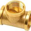 Joywayus 3PCS Brass Pipe Fittings 3/4" to 3/4" to 3/4" NPS Female Forged Tee Pipe Tube Fittings