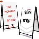A Frame Sidewalk Sign 24x36 inches Sandwich Board Signs Outdoor Heavy Duty Double-Sided, including 4 Corrugated Boards & 4 Anti-Glare Covers for Business Indoor Outdoor (2 PACK)