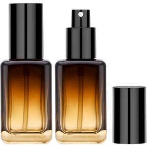 Segbeauty 1.7oz Amber Glass Spray Bottles Empty for Travel, 2pcs Perfume Refillable Travel Size Spray Bottle for Hair, 50ml Fine Mist Perfume Atomizer Sprayer, Small Liquid Containers Empty Bottles