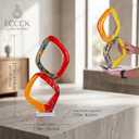 LCCCK 17.7in Tall Abstract Orange Glass Sculpture Large Hand Blown Glass Figurine Handblown Statue for Home Decor Living Room Shelf Mantel Tabletop Display Modern Art Accent Piece, 17.7 X 7.9 X 3.9 Inches