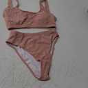 Pink Queen Women's Crop Top High Waisted Cheeky Bikini Set Two Piece Swimsuits (Medium)
