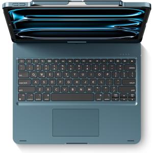 edaiser Swivel Keyboard Case for Apple 2026 iPad Air 13-inch M4 M3 M2, iPad Pro 13 inch (M4 M5), iPad Pro 12.9-inch 6th-3rd Gen; 360 Rotatable Cover with Pencil Holder, Trackpad, Backlit, Navy Blue