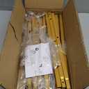 Metal Square Tube Scroll Display Easel, Vintage Gold Decorative Large Adjustable Floor Standing Easel with Chain Support, Perfect for Showcasing Pictures, Artwork, Picture Frame Wedding Sign Etc