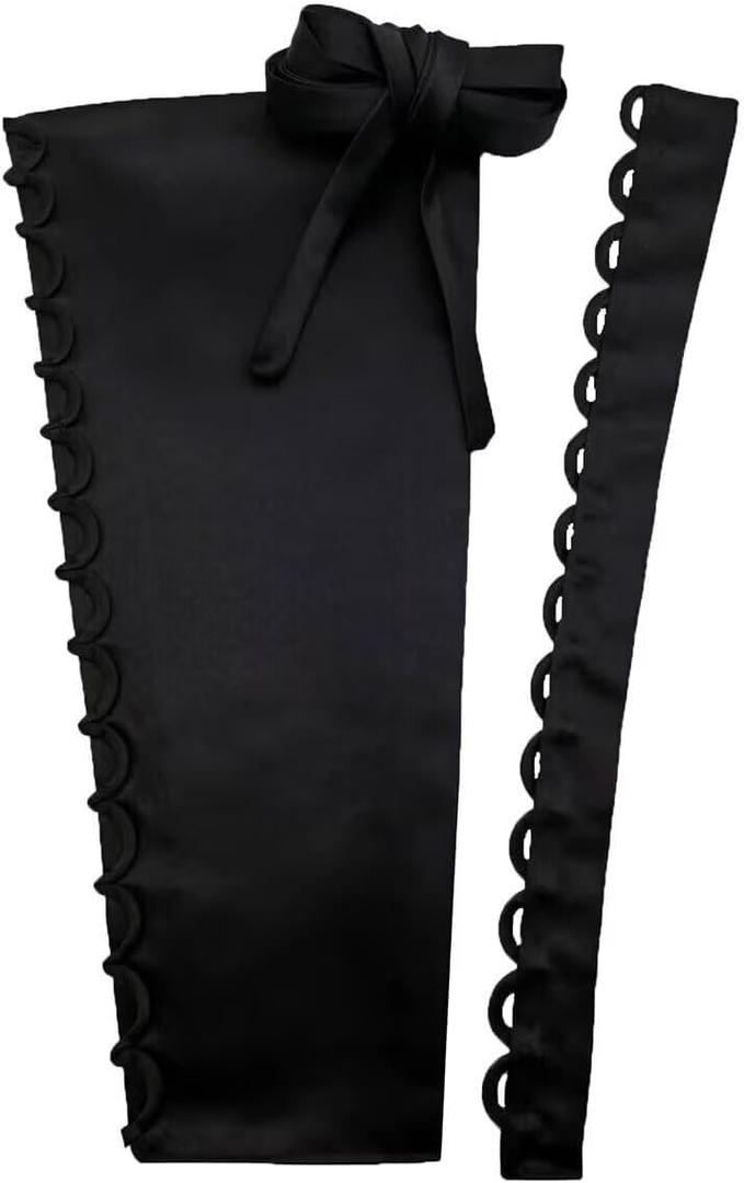 HKARWO Women's Corset Back Kit Satin Zipper Replacement Adjustable Lace up for Prom Formal Party Wedding Dress Black, Size 10"