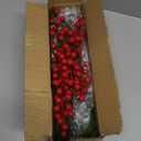 60Pcs Christmas Decorations-11.8'' Artificial Pine Branches with 7.9'' Red Berry Stems, Christmas Decor Faux Pine Greenery Stems, Christmas Tree Decorations & Christmas Picks for Indoor Outdoor