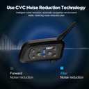 EJEAS V6 Pro+ Motorcycle Helmet Bluetooth 5.1 Intercom Headset, V6 Pro Upgraded Version, Equipped with Type-C Interface(1 Pack)