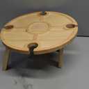 Mini Foldable Wooden Camp Table/Holder - Portable for Beach, Camping, BBQ & Travel