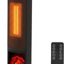 23" Space Heater, 1500W Portable Heaters for Indoor Outdoor Use, Fast Heating with 70 Oscillation, Adjustable Thermostat Up to 95F, Tip-Over Protection & 12H Timer for Bedroom, Office, Black