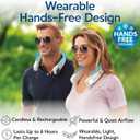 Arctic Air Freedom Personal Air Cooler - Portable 3-Speed Neck Fan, Hands-Free Wearable Design, Lightweight, Cordless And Rechargeable