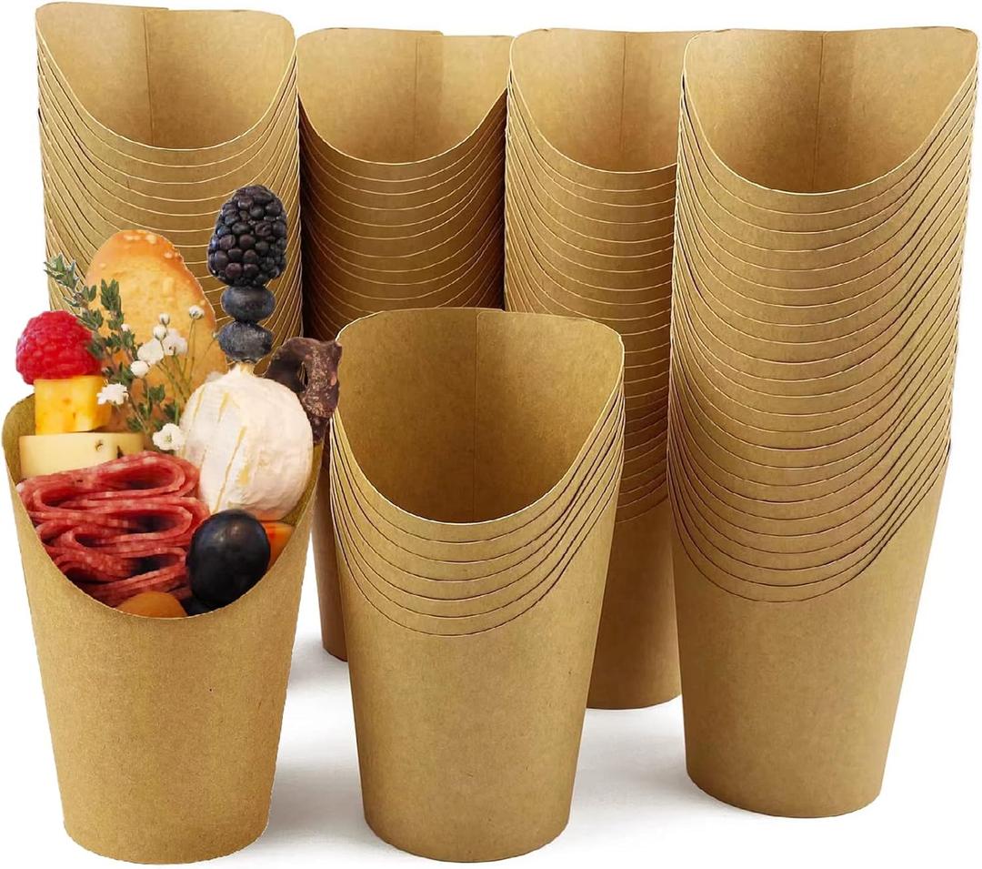 CAMKYDE 100 Pcs French Fries Holder, 12oz Disposable Paper French Fry Cups Charcuterie Cups for all Occasions (12oz) | Disposable, Charcuterie Cups, for all Occasions
