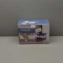 3 Tier Fruit Bowl With Bamboo Stand for Kitchen Counter,Ceramic Fruit Basket Large Capacity for Fruit Vegetable Storage,Snack Dessert Cake Tray Plate Rack for Party Wedding (White)