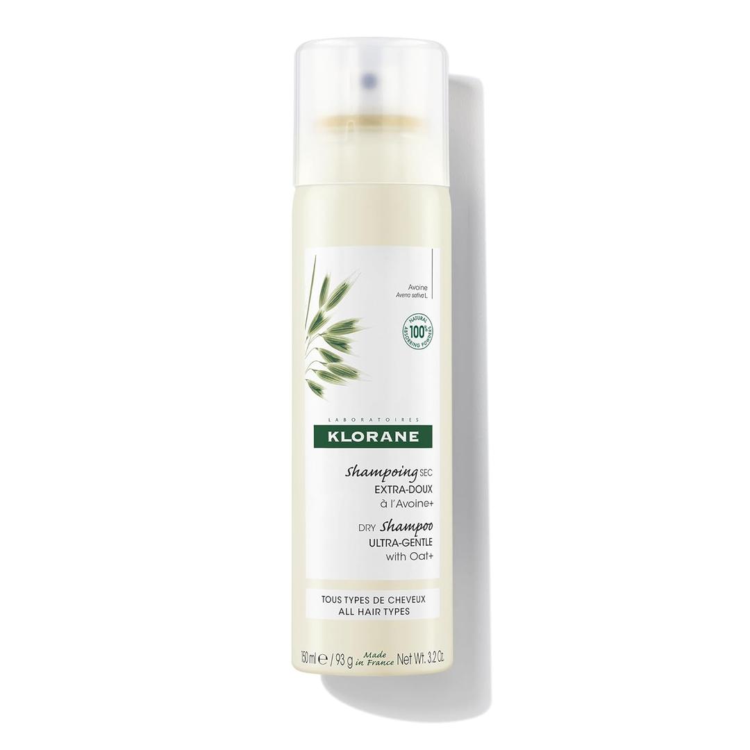 Klorane Ultra Gentle Dry Shampoo with Oat+ - Gentle Formula - Instantly Revives Hair and Eliminates Odor, Dirt, and Oils - Hypoallergenic & Vegan - Paraben & Sulfate-Free