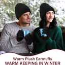 Suhine 16 Pcs Winter Beanie Hat Scarf Gloves Earmuff Sets for Men Women homeless Warm Knitted Beanie Hats Touch Screen Gloves Long Scarf Earmuff Bulk for Outdoor Sport (Black) (Black)