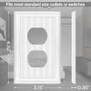 Metal Wall Plate for Electrical Outlets, Decorative Off White Switch Plates Outlet Cover, Light Switch Cover Plate, 1-Gang Wall Plates (Duplex Outlet, 6 Pack)