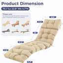 Outdoor Chaise Lounge Cushions 75.1x22.8x4.7 Inch, Waterproof Lounge Chair Cushions for Pool, Patio, Deck, Lawn, Fade Resistant Lounge Cushions for Outdoor Furniture, Beige, Set of 2