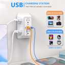 JcBlaon Outlet Extender Surge Protector - 6 Outlet Splitter with 4 USB Ports (2 USB C), Multiple Plug Expander Wall Charger, 3 Sided Multi Plug Wall Adapter Power Strip for Home Office Kitchen Travel (White)