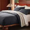 Bedsure Cotton Duvet Cover Set - 100% Cotton Waffle Weave Charcoal Duvet Cover Oversized King Size, PureWoven Breathable Bedding Set for All Season, 3 Pieces, 120"x98"