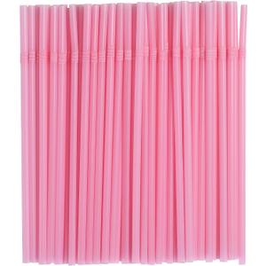 2 x YAOSHENG [200 counts] Pink Straws Flexible Plastic Straws, 0.23 inches x 8.26 inches Disposable Bendy Drinking Straws (pink)