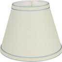 Aspen Creative 58909 Empire Uno Lamp Shade in Cream with Powder Blue, 5" Top x 9" Bottom x 7" Slant Height, Slip UNO 33mm