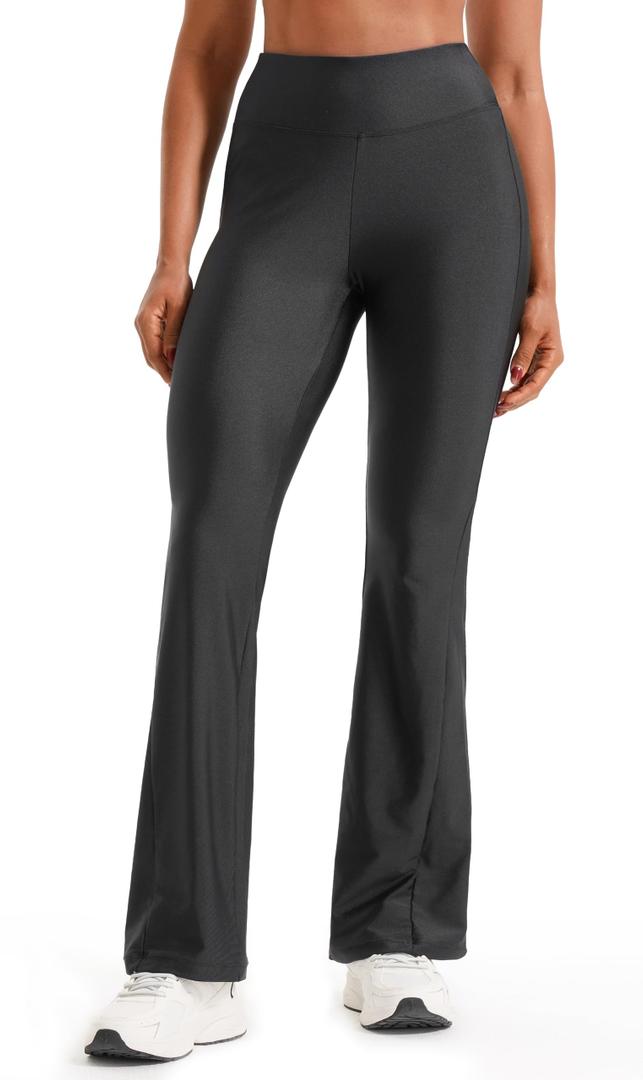 JOYSPELS Flare Yoga Pants for Women High Waisted Casual Pants with Back Pocket Lightweight Workout Bootcut Leggings for Gym, Casual, or Lounge Wear Black (Black, S)
