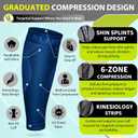 BLITZU Calf Compression Sleeves, Footless Compression Socks for Men & Women | Leg Support Brace, Shin Splint Pain Relief, Reduce Varicose Vein Swelling, Muscle Recovery, Running, Nursing, Fitness, Travel, S-M