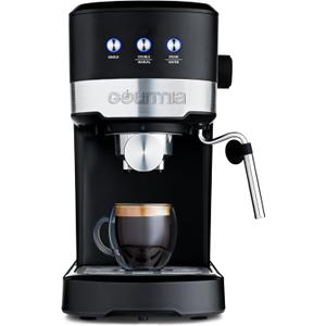Gourmia 15-Bar Espresso Maker with Powerful Frothing Wand with 1.2L Removable Water Reservoir, Black Gourmia 15-Bar Espresso Maker with Powerful Frothing Wand with 1.2L Removable Water Reservoir, Black