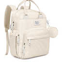 RUVALINO Diaper Bag Backpack-Multifunction Baby Travel Bag with Changing pad, Insulated Bottle Holders & Pacifier Case, Large Capacity, Waterproof, Beige