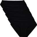 LYYTHAVON Womens Underwear Cotton Panties Lace Soft Hipster Panty Ladies Stretch Full Briefs 5 Pack (Black, XXL)