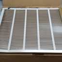 30" X 24 Steel Return Air Filter Grille for 1" Filter - Removable Frame - HVAC Duct Cover - Flat Stamped Face - White [Outer Dimensions: 32.5 X 25.75]