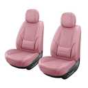FaiFani Car Front Seat Cover, Faux Leather Seat Covers Pink, Car Front Seat Protectors Waterproof, Anti-Slip Automotive Seat Covers 2 Front Seats Fit for Most Cars SUVs Trucks