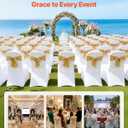 VEVOR Chair Covers, Polyester Spandex Chair Cover, Stretch Slipcovers for Wedding Party Dining Banquet Flat-Front Chair Covers (White-a, 53PCS)