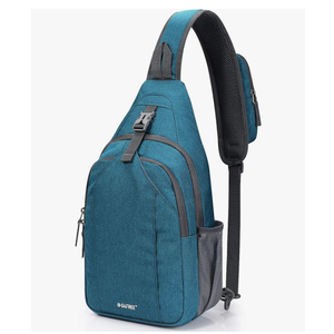 G4Free Sling Bag RFID Blocking Sling Backpack Crossbody Chest Bag Daypack for Hiking Travel(Teal Blue)