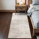 Washable 2x6 Thin Runner Rug: Abstract Soft Entryway Doormat Water-Resistan Hallway Bathroom Kitchen Carpet with Non-Slip Backing Modern Living Room Bedroom Decorative Carpet2x6,Beige/Cream
