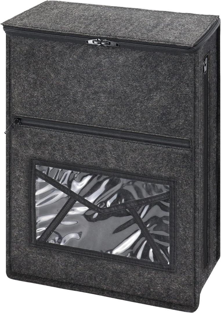 Mail Slot Catcher Bag, Indoor Grey Mail Catcher Felt Made, High Capacity Mail Slot Cover, Space Saving, Self-Adhesive or Hanging on Screw Eyes, Practical Home Accessories, Housewarming Gift