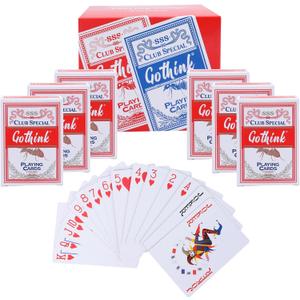 GOTHINK Playing Cards, 6 Pack, 6 Red Decks of Cards, Poker Size, Standard Index, for Texas Hold'em, Blackjack, Euchre, Canasta Card Game, Casino Grade Poker Cards