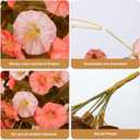 Artificial Fake Fall Mums Hanging Flowers Plants for Outdoor Decoration, 2 PCS Faux Silk Morning Glory Trailing Vines UV Resistant for Wall Home Porch Patio Party Decor (Fall Orange and Light Orange)