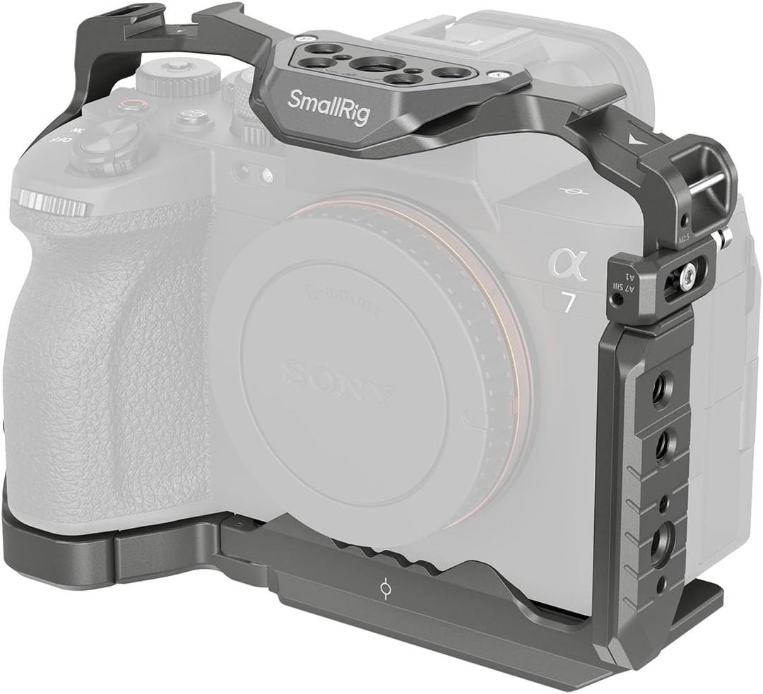 SmallRig HawkLock Quick Release Cage for Sony A7R V/ A7 IV/ A7S III/ A7R IV/ A1, Camera Cage with Cold Shoe/ NATO Rail/ Quick Release Plate for Arca, Full Access & Anti-Scratch Design - 4481