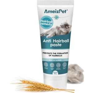 2 x AmeizPet Hairball Remedy for Cats, Anti-Hairball Malt Paste for Pet Fur, Treatment for Long & Short Fur Cats, 4.23 Oz (120g)