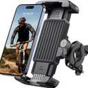 Lamicall Bike Motorcycle Phone Mount - [1s Quick Lock] Bike Cell Phone Holder Clip, Bicycle Scooter Handlebar Clamp, for iPhone Air, 17 16 15 Pro Max, Galaxy S25 S24 Ultra, More 6-7" Phones, Gray