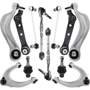Front Suspension Control Arm Kit Compatible with BMW 750i 750Li 550i GT 550i GT 535i GT 740Ld Alpina B7 B7L xDrive Front Lower and Upper Control Arm, Sway Bar Link Front, Tie Rod End