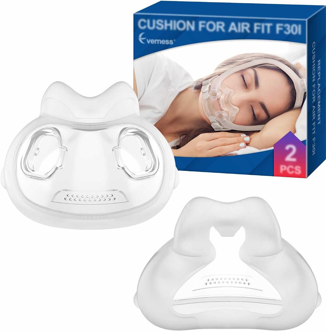 2 Packs Replacement Cushion for Airfit F30i Small, Size Under 1.3 Inches, Full Face Cushion, Snugly Fit & Secure Seal Replacement Supplies by Everness (S)