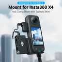 CYNOVA Mount for Insta360 X4 Accessories, Insta 360 X4 Cold Shoe Compatible with Insta360 X4 / X3 for DJI Mic2 Microphone Holderwith 3.5mm Audio Cable, black