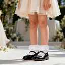 2 x Girls Ruffle Socks Toddler Frilly Lace Dress Socks with Soft Furry Ruffle Trim,1 Pack (3-5T, White)