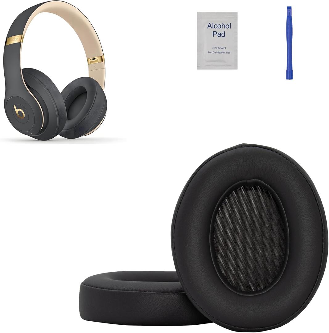 Replacement Ear Pads - Compatible with Studio 2 & Studio 3 Headphones, Soft Protein Leather,Premium Noise Cancelling Earpads, Durable & Comfortable Ear Cushions (Studio 3-Shadow Gray)