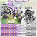 Waipfaru Artificial Flowers for Outdoors, 2Pcs Artificial Petunias UV Resistant Realistic Silk Petunias Fake Flowers for Indoor Outdoor Planters Home Garden Yard Porch Balcony Window Decor, Purple