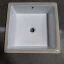 16 Inch Small Square White Undermount Bathroom Sink 16.15" x 16.15" Vanity Under Counter Basin Porcelain Rectangle Vessel Sink for Tiny Place Opening Size 14.17" x 14.17" Lavamanos Para Baños KINGWONG