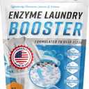 Enzyme Laundry Booster Odor Remover - 2 lbs Unscented Enzymatic Clothes Stain Cleaner Powder, Natural Deodorizer with Bio Active Enzymes, Detergent Additive Eliminator for Sweat, Oil, Blood - 64 Loads