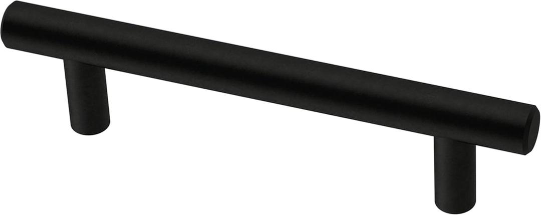 Franklin Brass (10-Pack) Matte Black Cabinet Handles, 3-3/4 Inch Hole Center, Modern Pulls for Drawers, Kitchen Cabinet Door, Dressers | Solid Bar